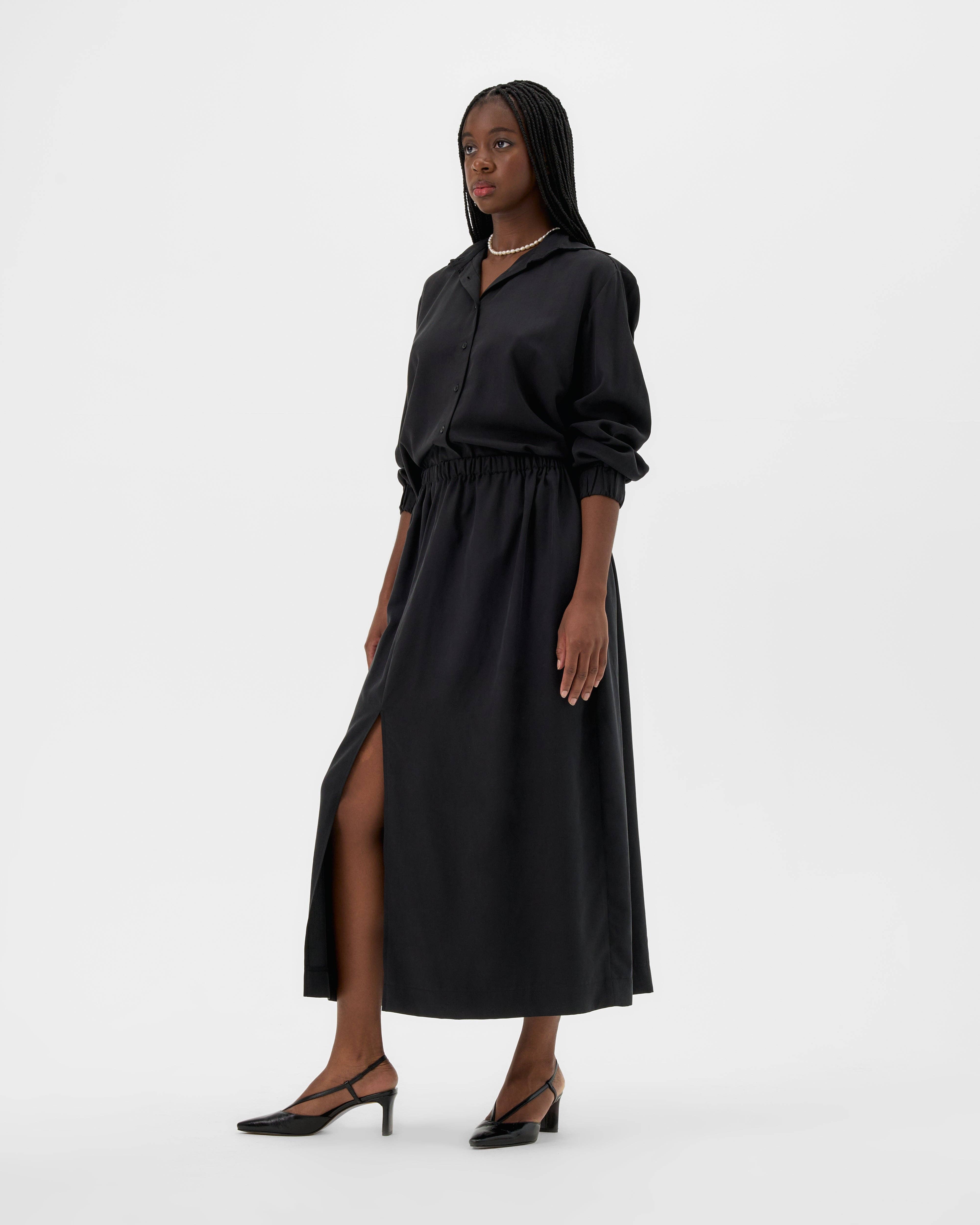 VALERIE C. - Wholesale Skirt - Women's - Jupe maxi - noir2