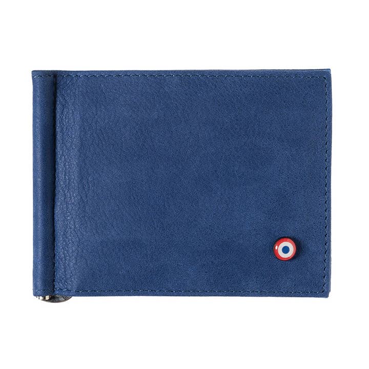 Hector Geldbörse mit Geldklammer | Nubukleder | Mer Indigo für den Großhandel von Larmorie Officiel