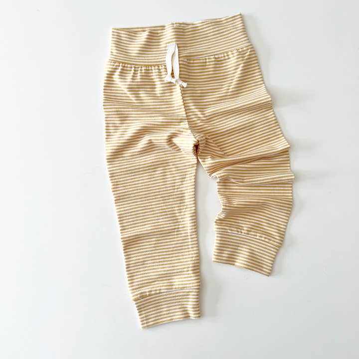 Joggers de bambú | Rayas doradas | Fabricado en EE. UU. para venta al por mayor de Bohemian Babies