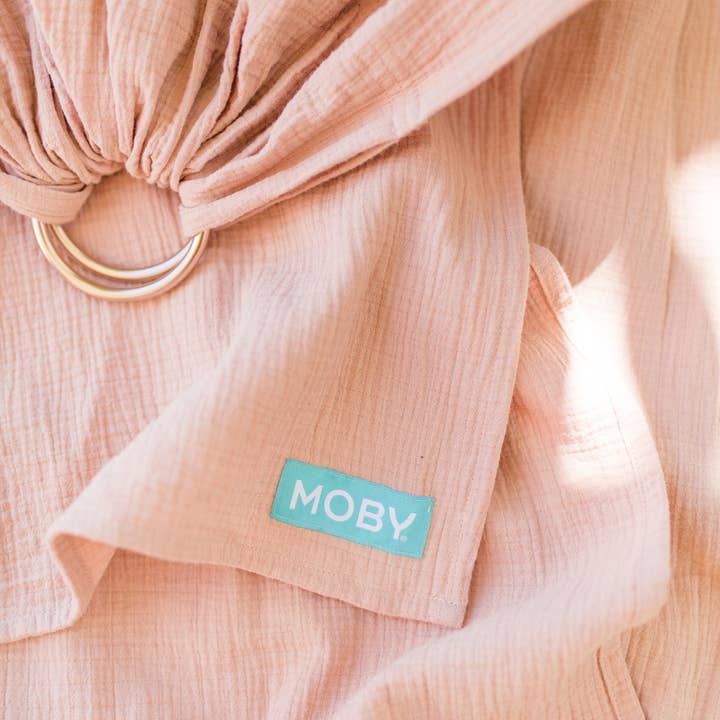 Moby - Wholesale Baby Wrap/Sling - Moby Ring Sling in Double Gauze - Rose2