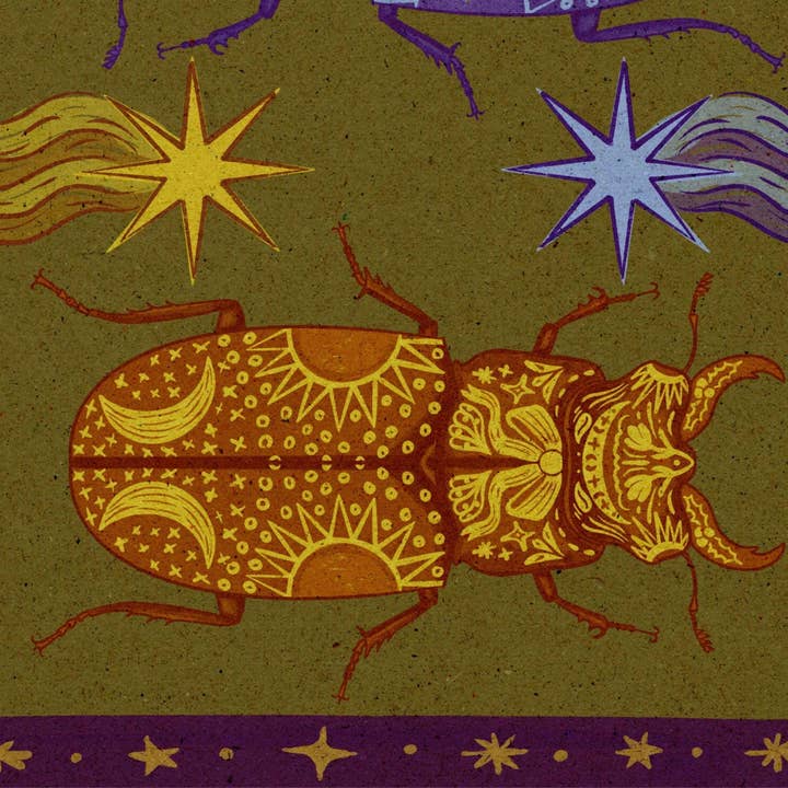 Black Moss Studio - Wholesale Art print - Celestial Stag Beetle Wall Art - Goblincore Decor7