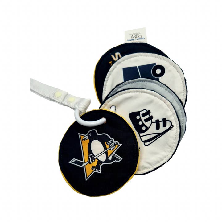 Pittsburgh Penguins Sensory Crinkle Stroller Card Toy for wholesale by Baby Jack Distribution