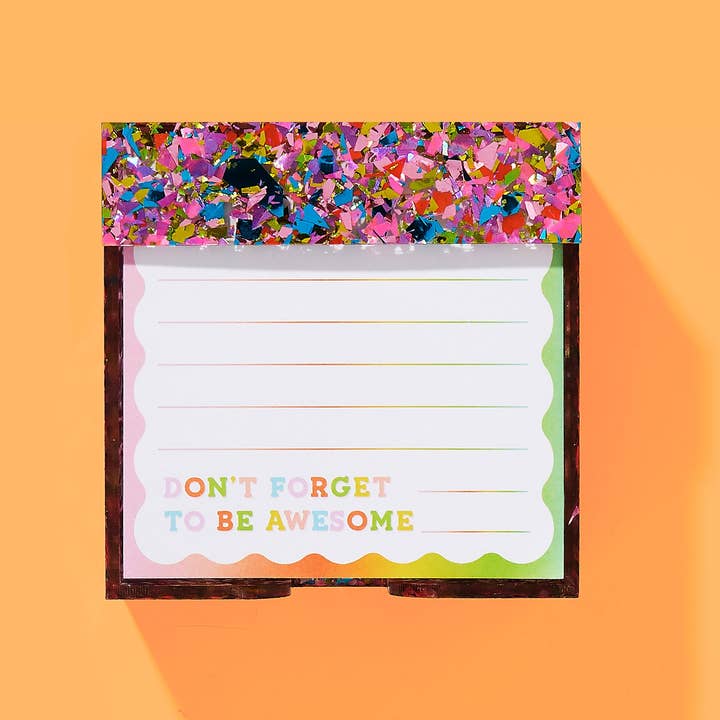 FOR FUN - Note Holder w/ Note Paper - Happy Confetti for wholesale by Taylor Elliott Designs