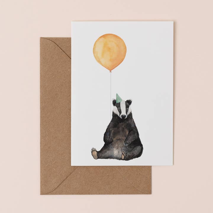 Mister Peebles – Engroshandel Fødselsdagskort – Balloon Animal Card - Grævling0