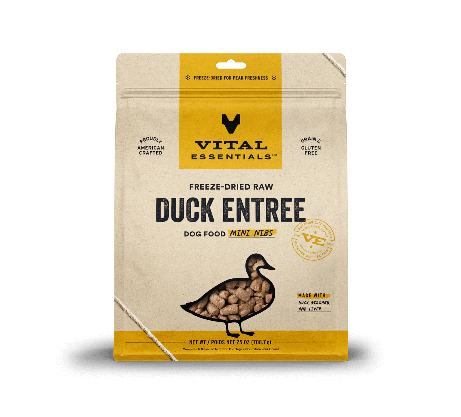 Pet Palette Distribution - Wholesale Pet Food - Dog - Vital Essentials Raw Duck FD Dog Food Mini Nibs 25 oz2