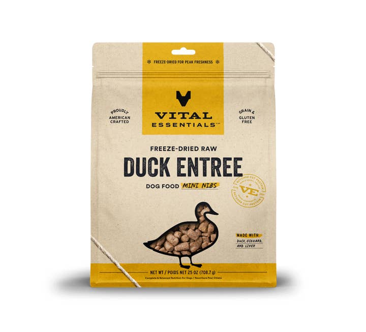 Pet Palette Distribution - Wholesale Pet Food - Dog - Vital Essentials Raw Duck FD Dog Food Mini Nibs 25 oz2