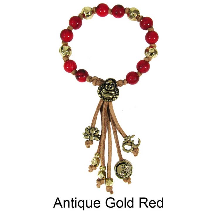 TheTizana - Wholesale Beaded Bracelet - Buddhism Multi Beads Leather Braided Bracelet