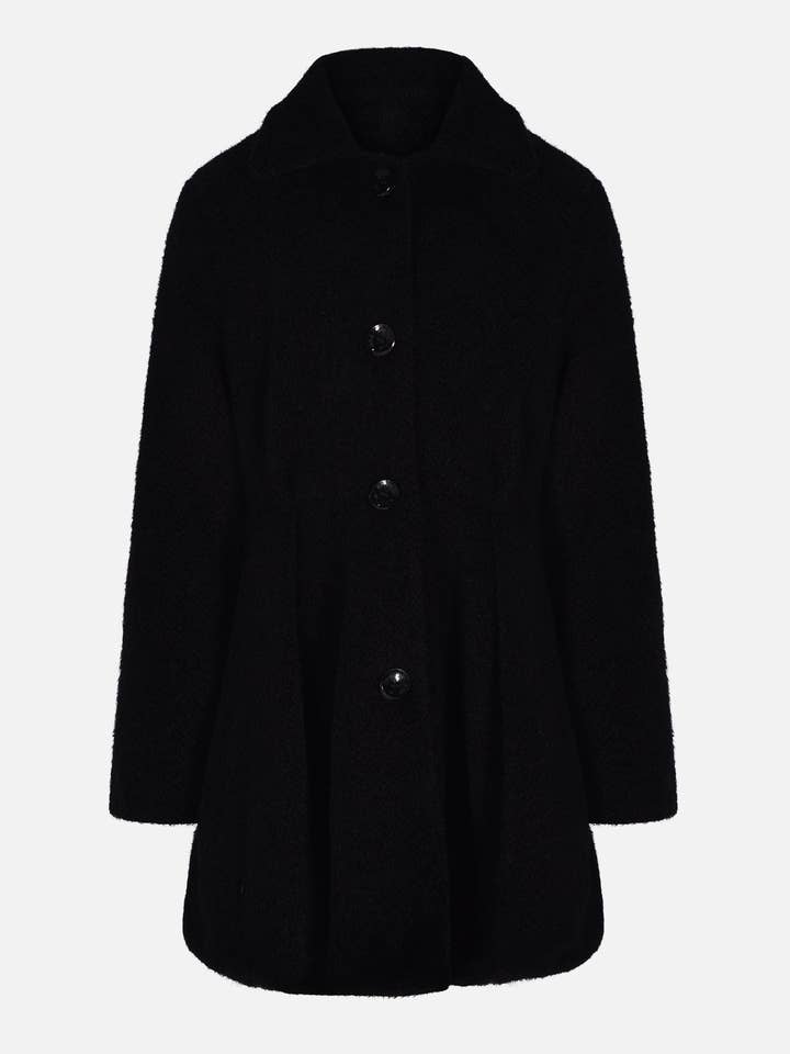 Elegante jas van zacht wollen stof met overhemdkraag en knopen voor wholesale door Gruppo Catapano