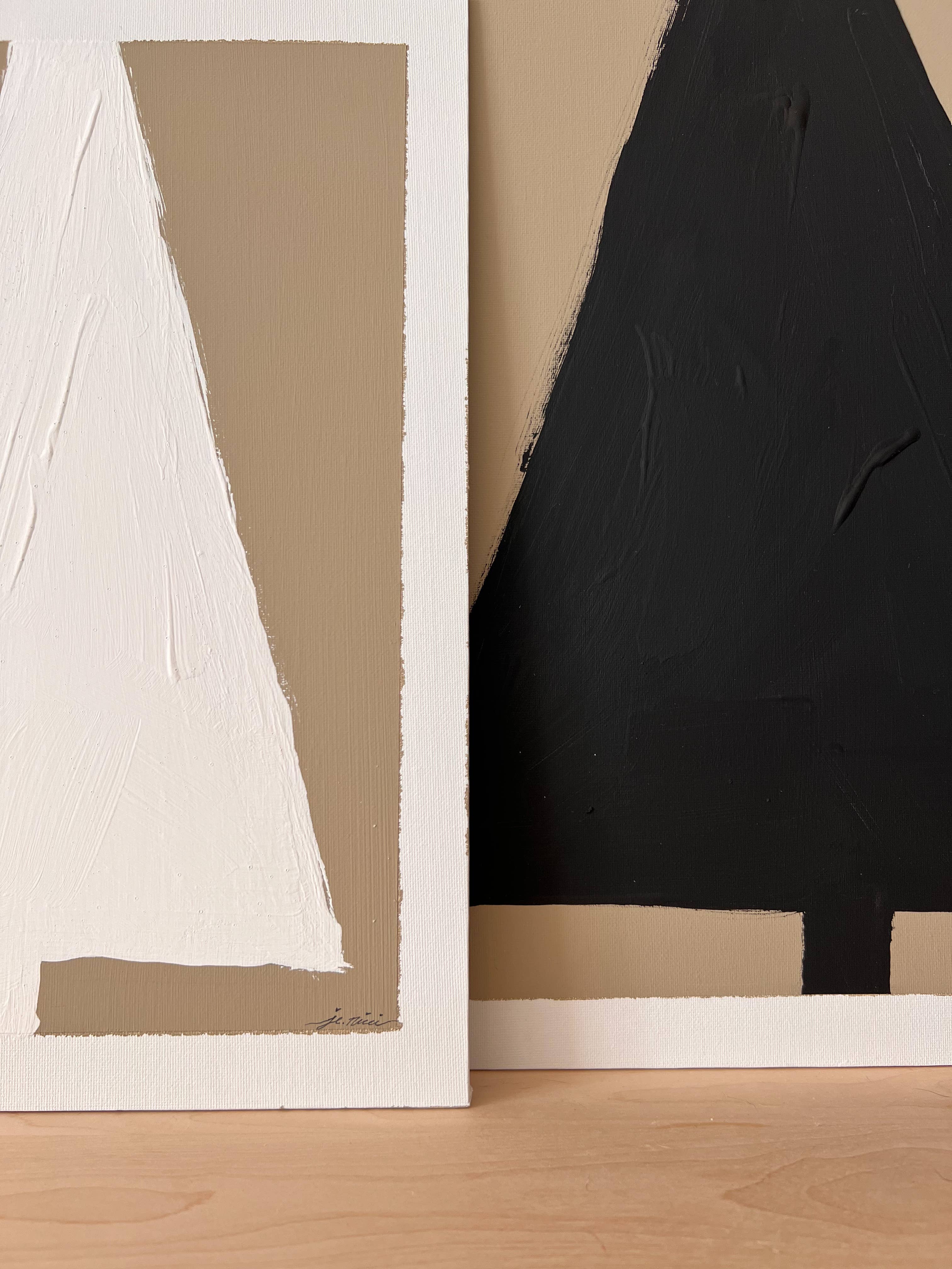 Je.Nicci - Vente Art mural pour les fêtes - Peinture de vacances sur panneau de toile (arbre de Noël) noir5