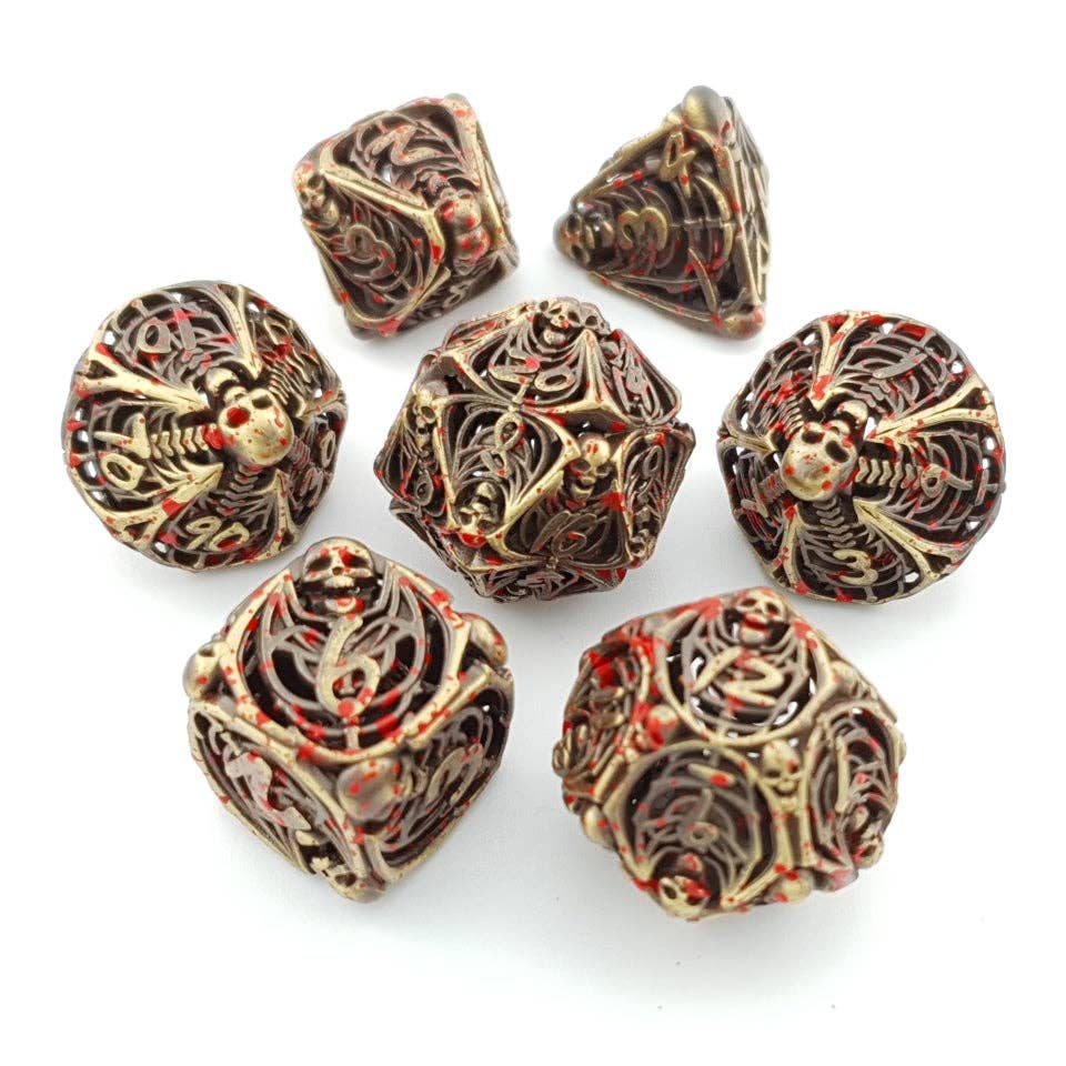 Tabletop Dominion Limited - Wholesale Dice - Necromancer's Fortune | Hollow Metal Dice | 7 Piece Set0