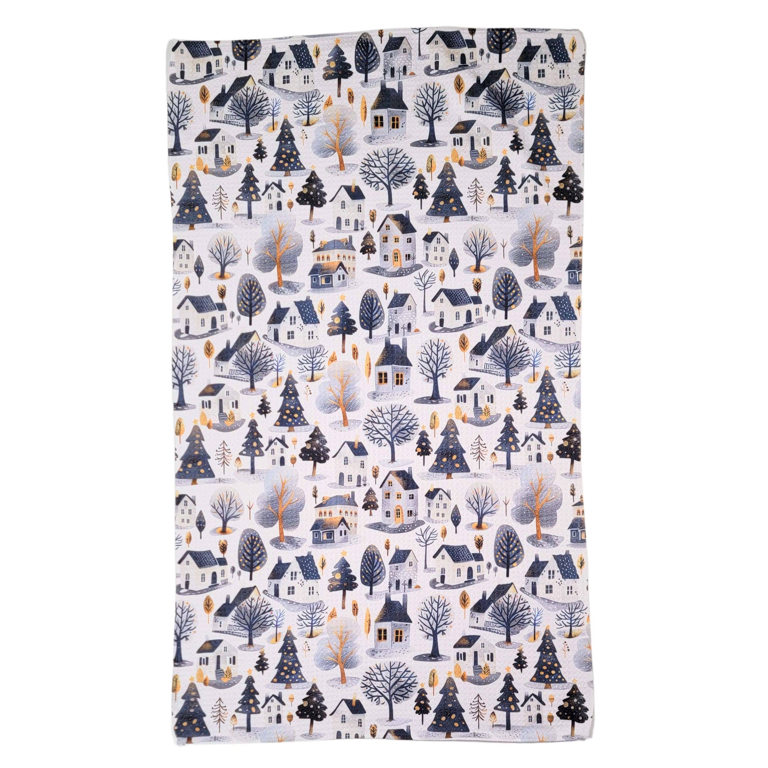 Driftless Studios - Wholesale Tea Towel - Winter Wonderland Waffle Kitchen Towels - Holiday Decor 0