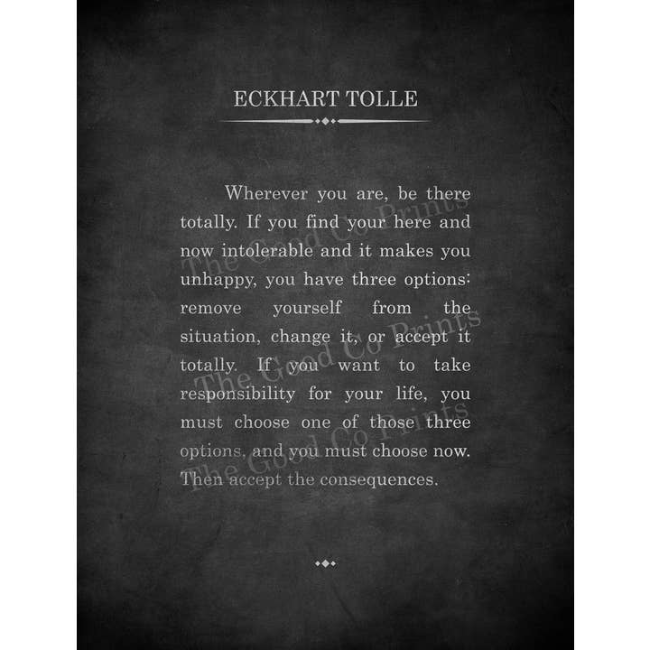 Ekhart Tolle Quote Art Print Citation inspirante pour la vente par The Good Co.