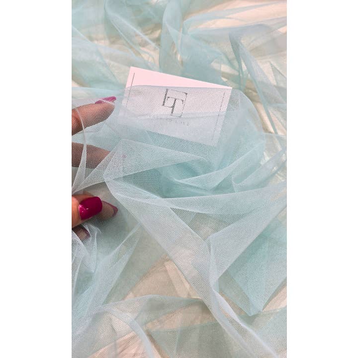 Lace To Love - Wholesale Craft Supplies - Light Blue Soft Tulle Fabric 53" Wide T131711
