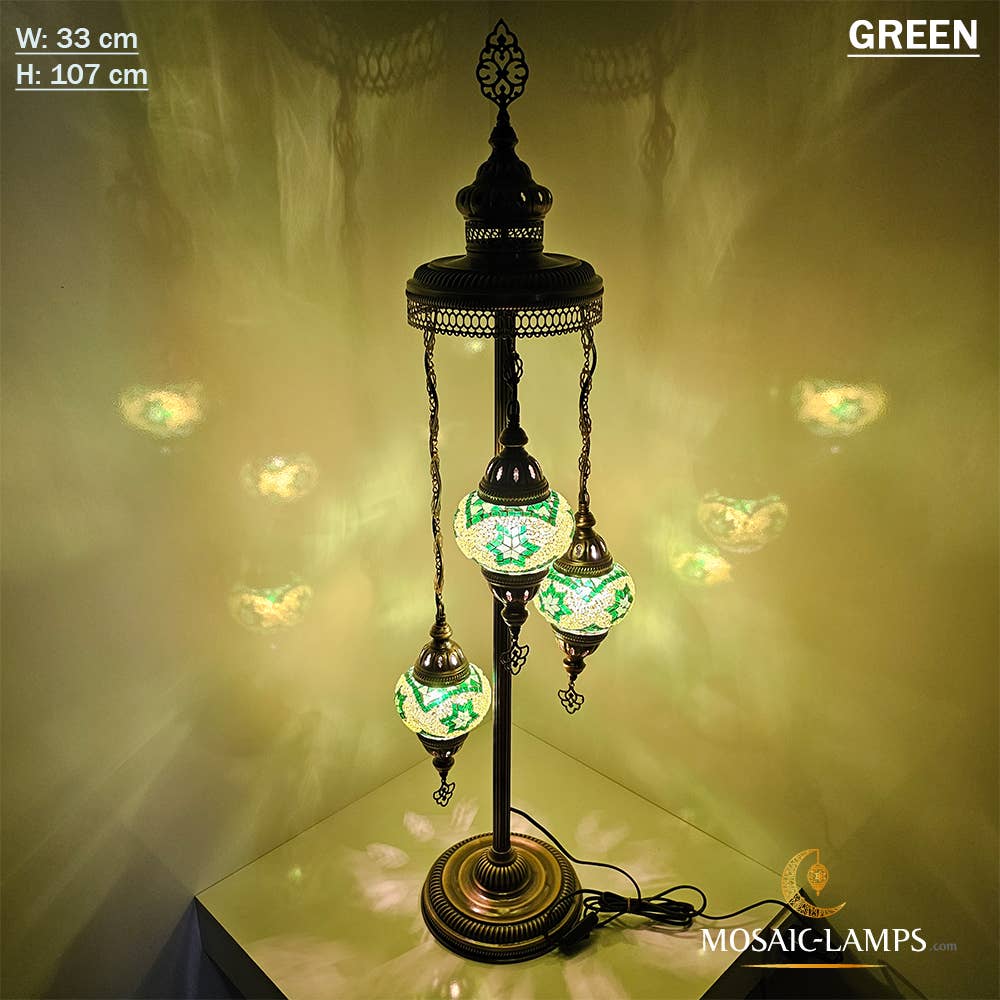 Mosaic Lamps - Wholesale Floor Lamp - 3 Globe Medium Ball Floor Lamps, Turkish Moroccan Ottoman4