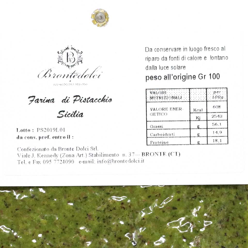 GourmetDis (Gourmet Food Distribution) - Wholesale Flour - Brontedolci - Sicilian Pistachio Flour, 100g1