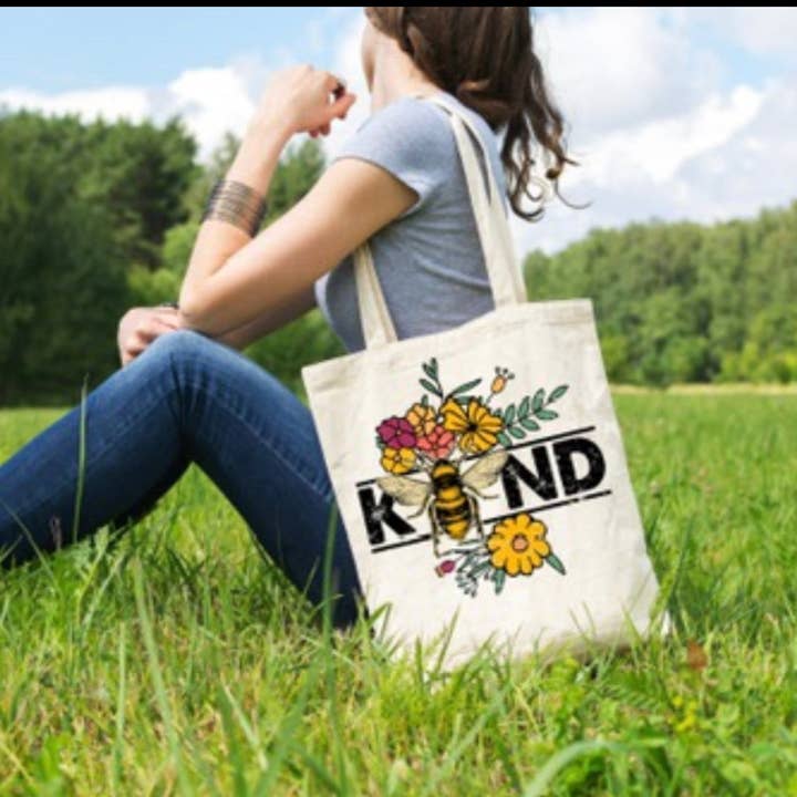 Be Kind Tote Bag for wholesale by Smile Graphics and Design