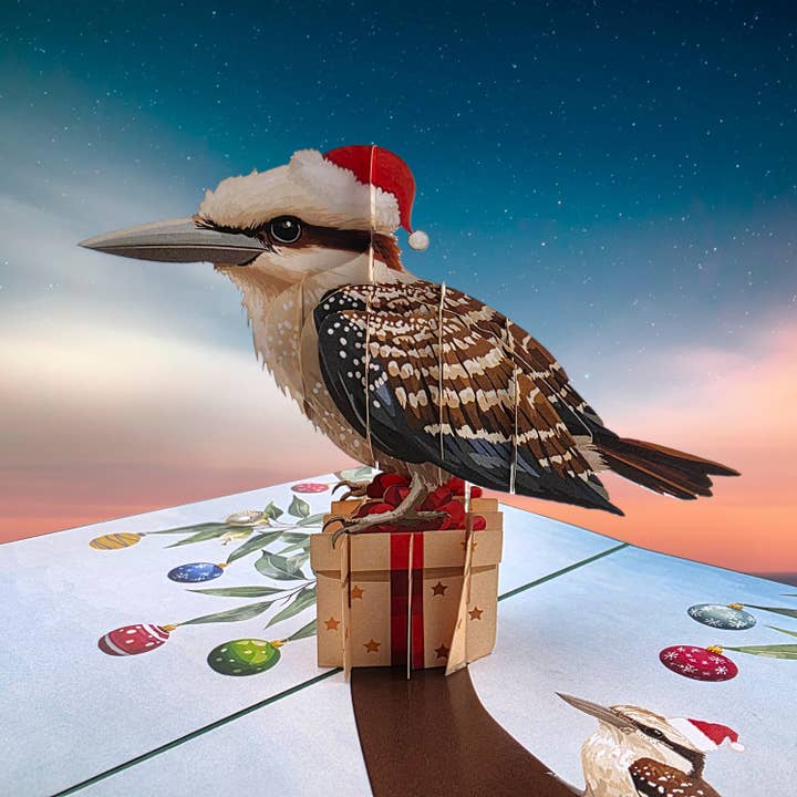 Carte de Noël pop-up Kookaburra pour la vente par Color Pop Cards