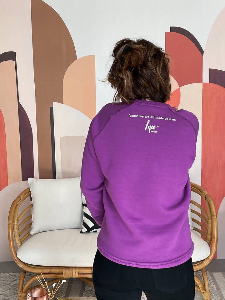 Purple sweatshirt for wholesale by Ina Women