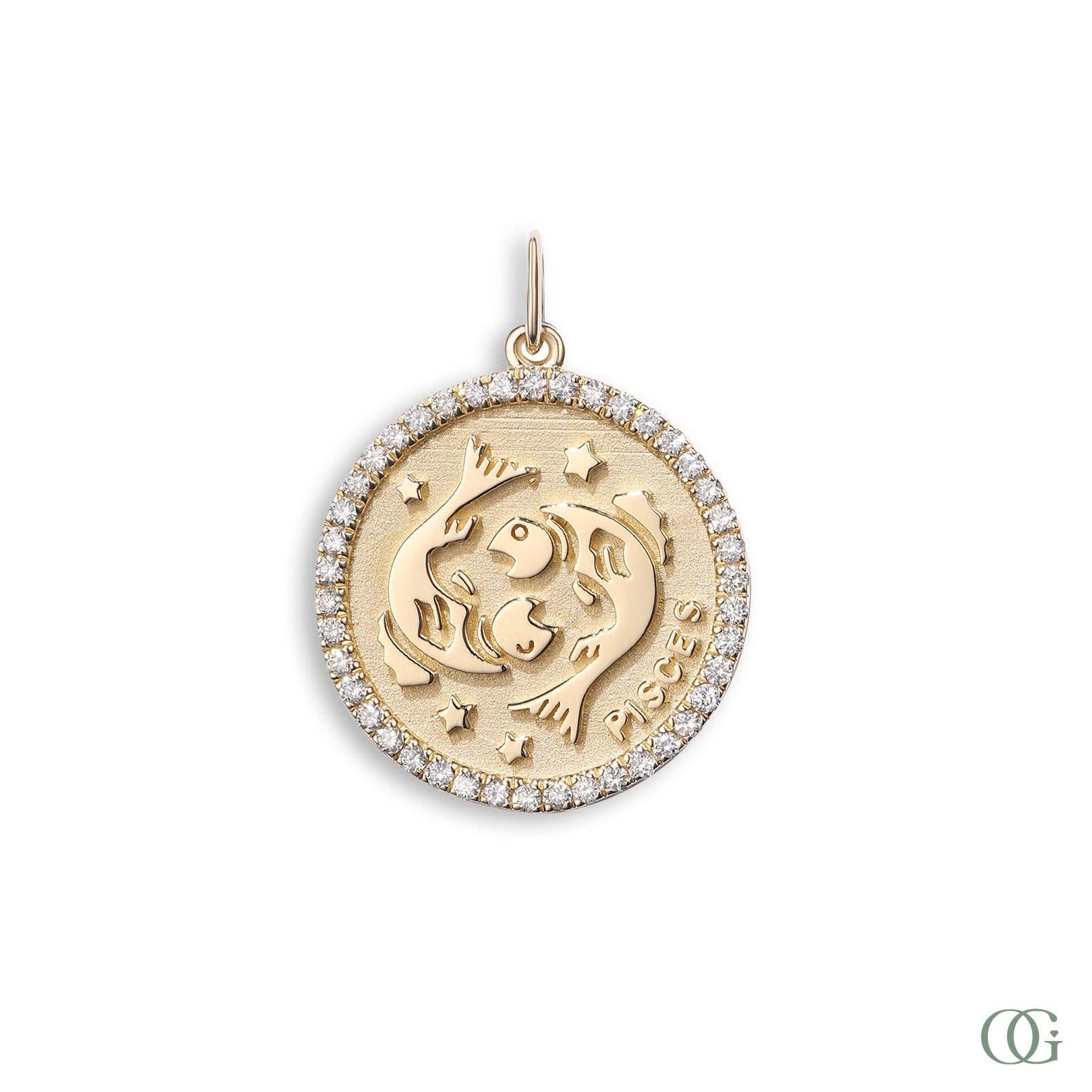 Orchid Gems Fine Jewelry - Wholesale Individuele bedel/hanger - Diamanten Munt Zodiac Vissen0