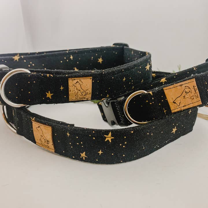 Black with Gold Stars Pet Collar for wholesale by SG Supply