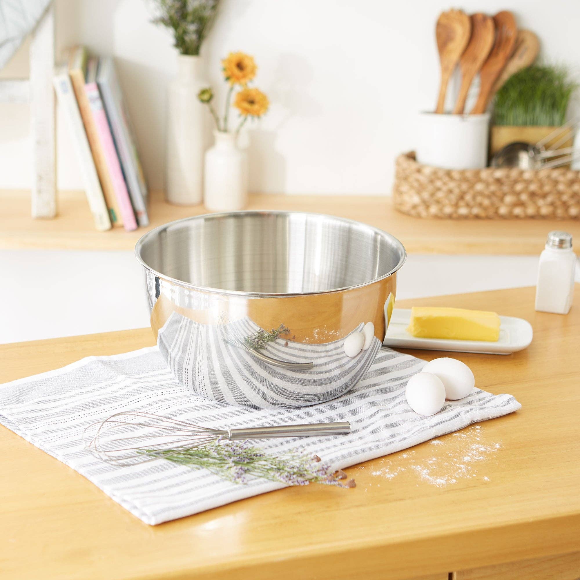 RSVP International - Wholesale Mixing Bowl - 8 Qt Mixing Bowl - Stainless Steel1