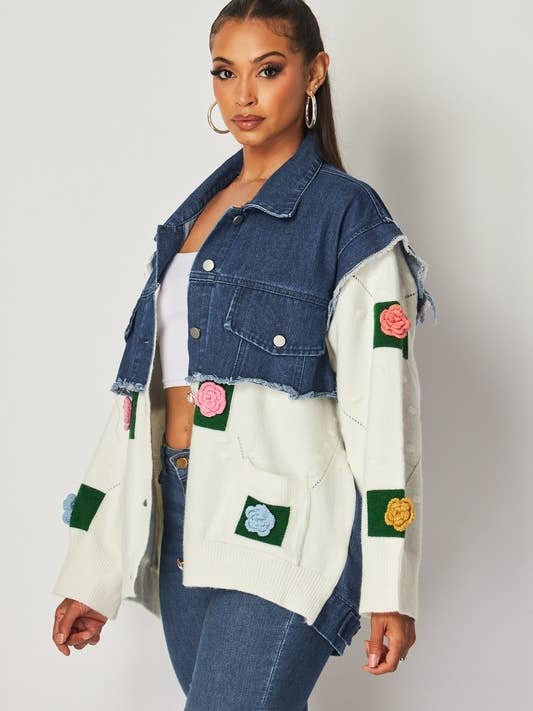 Chaqueta tejida de mezclilla para venta al por mayor de J2 FASHION