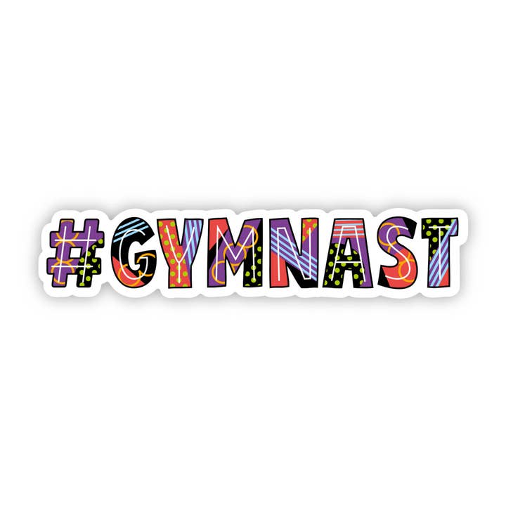 Hashtag #Gymnastique Autocollant Mini Gymnastique, 3" x 0,64" pour la vente par Denali & Co.
