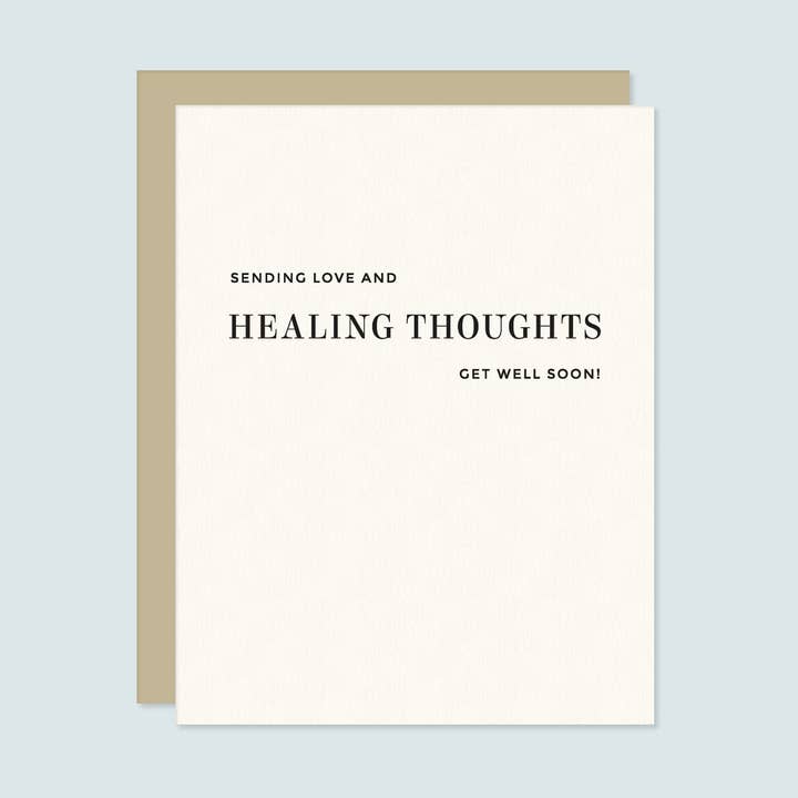 Missive - Wholesale Get Well Card - Healing Thoughts Get Well Letterpress Greeting Card0