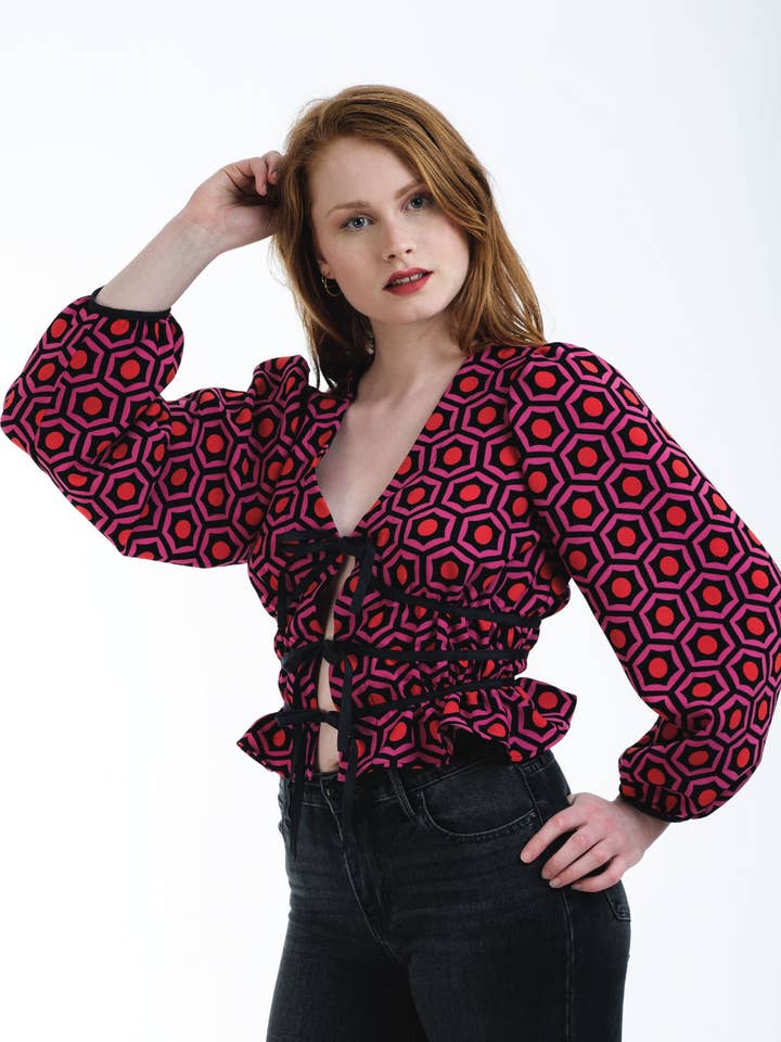 Blusa geométrica Irma por atacado de HERI HODIE