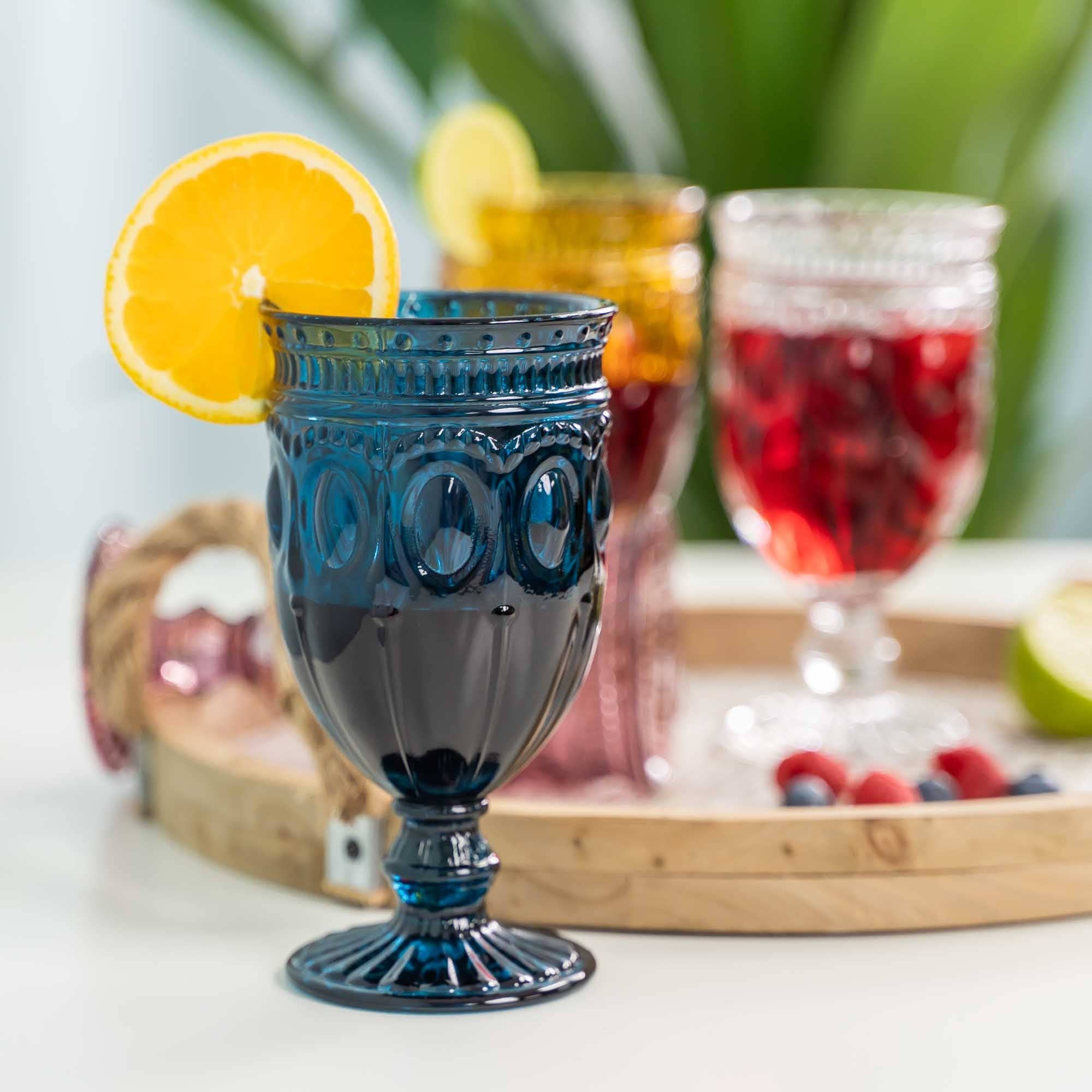 Marine Gobelet en verre gaufré 6½ » 10oz 6pc/boîte - Bleu marine en vente sur Faire5