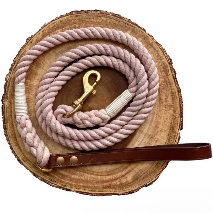 Rosé Rope Leash for wholesale by Rustic & Ruff