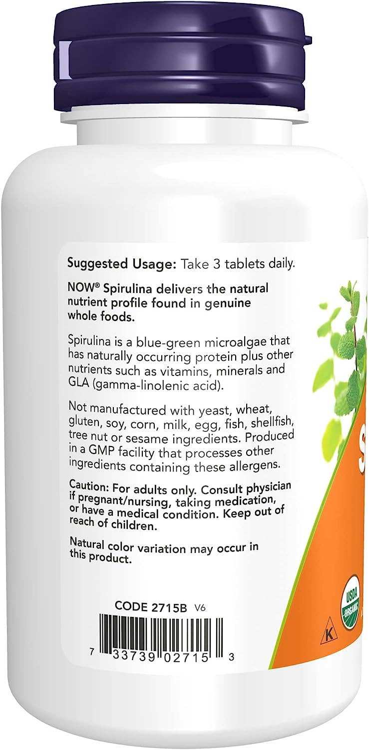 NutriCelebrity - Wholesale Oral Supplement/Vitamin - NOW Supplements, Certified Organic, Spirulina 1000 mg6