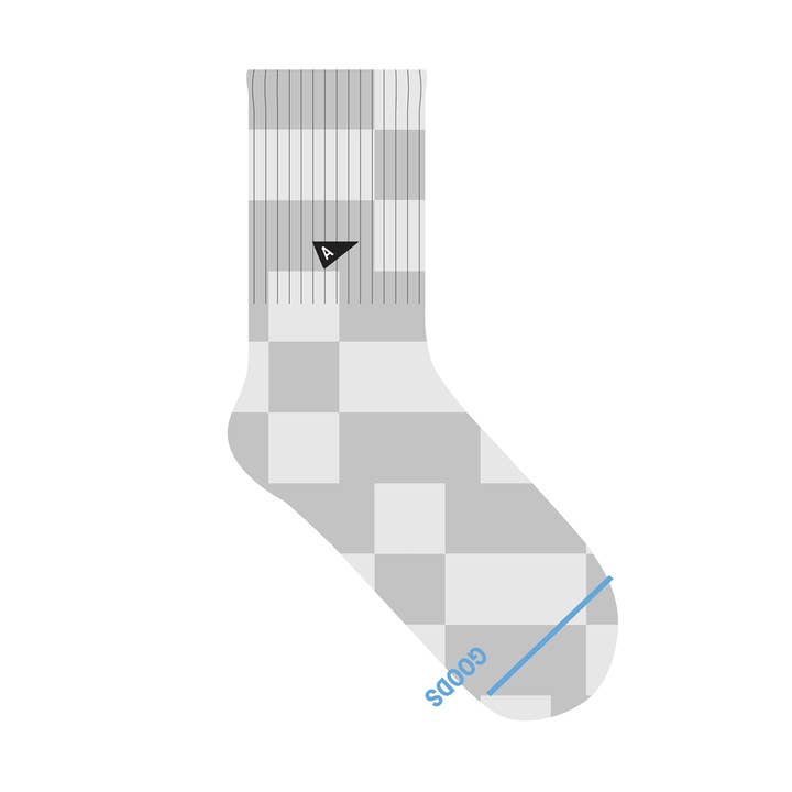 Calcetín de tripulación - Cuadros grises para venta al por mayor de Arvin Goods