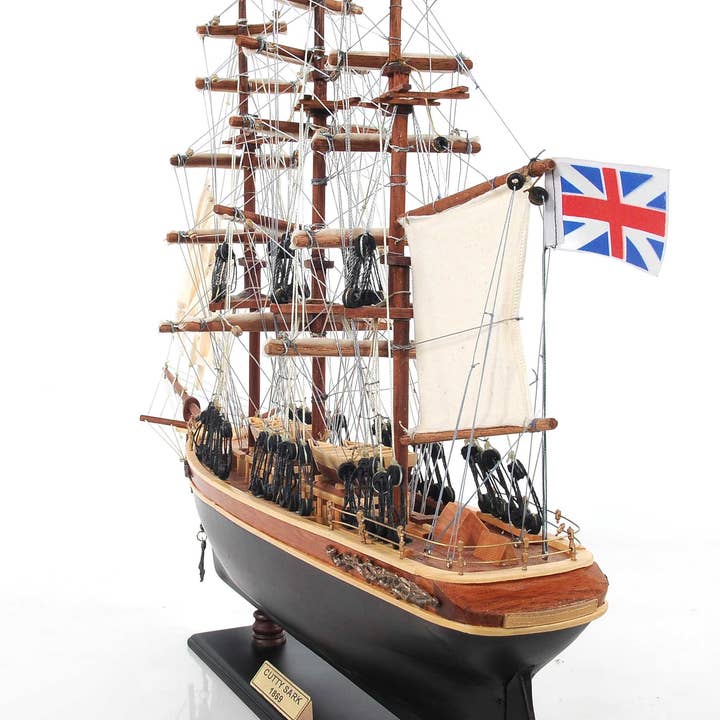 HomeRoots - Wholesale Decorative Tabletop Object - 17" Brown Wood and Metal Cutty Sark Model Boat Sculpture1