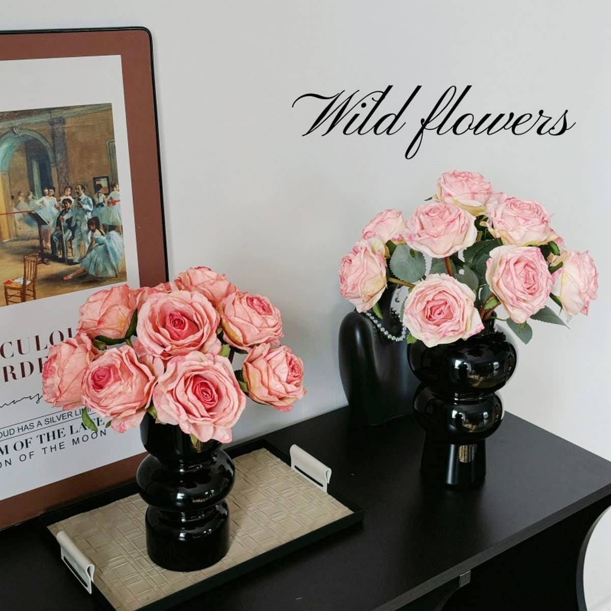 ACCITY - Wholesale Artificial Flowers - Premium Burnt Edge Rose Artificial Flower Bouquet_CWMM64698