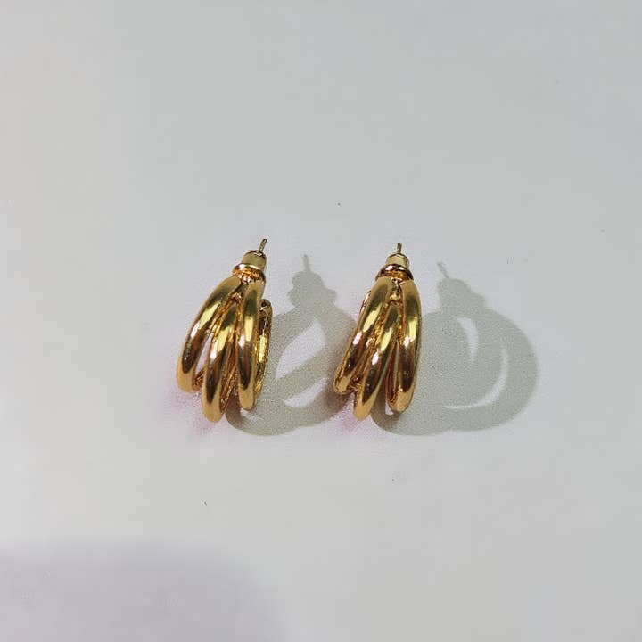 Revelari - Wholesale Hoop Earrings - Classic Triple Tube C-Hoop Earrings2