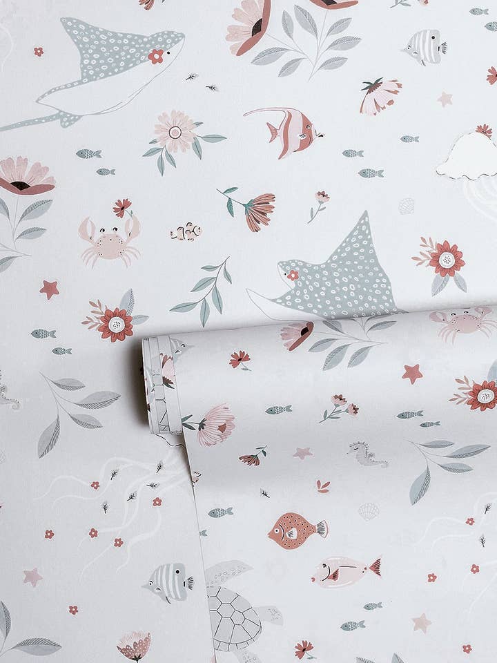 OCEAN FIELD - Papel pintado con motivos de animales del océano (H0604) para venta al por mayor de LILIPINSO