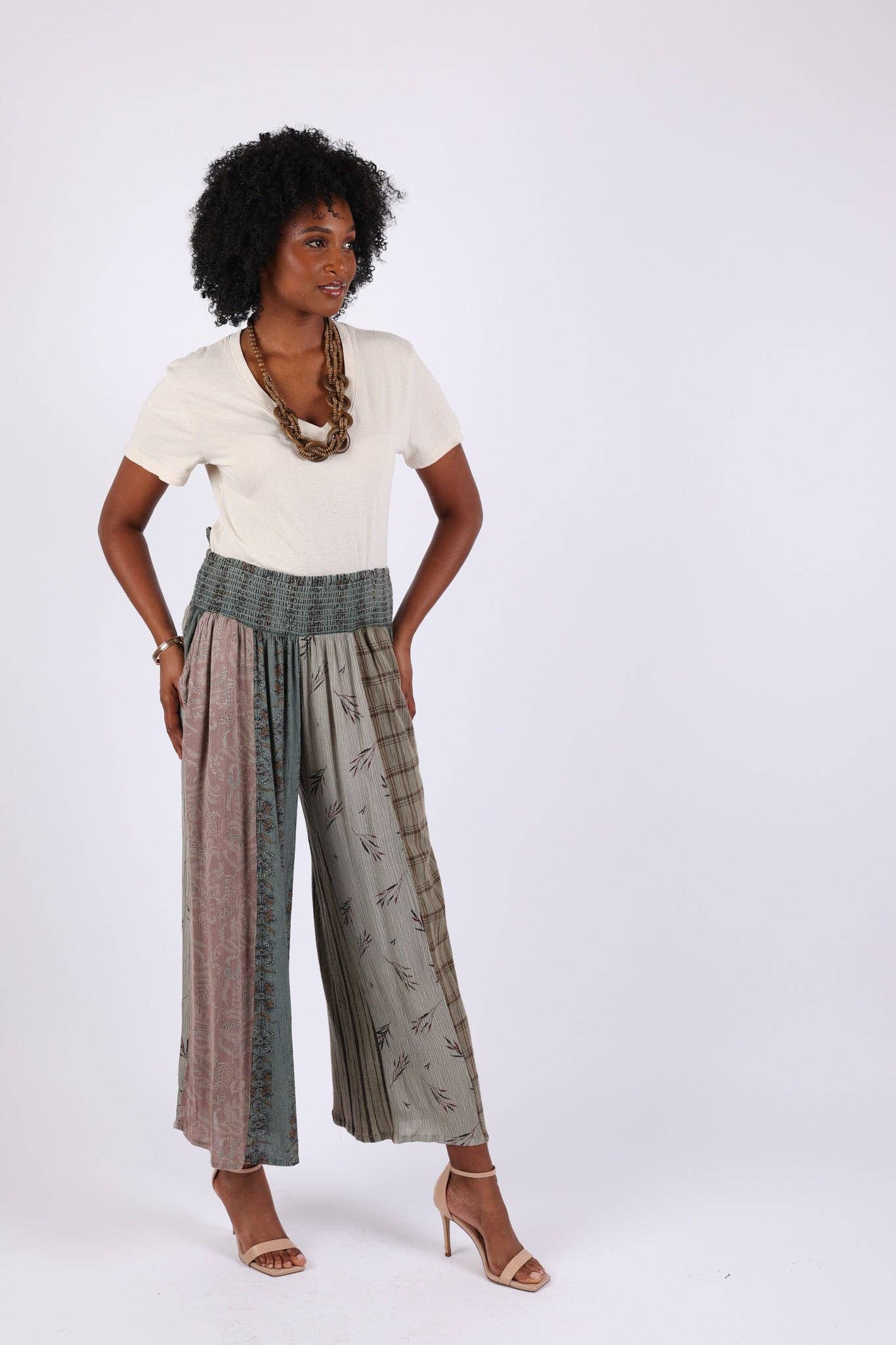 Sacred Threads - Vendita all'ingrosso Pantalone - Donna - Pantaloni Palazzo Patchwork Vintage Terrosi (Sogno Selvaggio Intrecciato)4