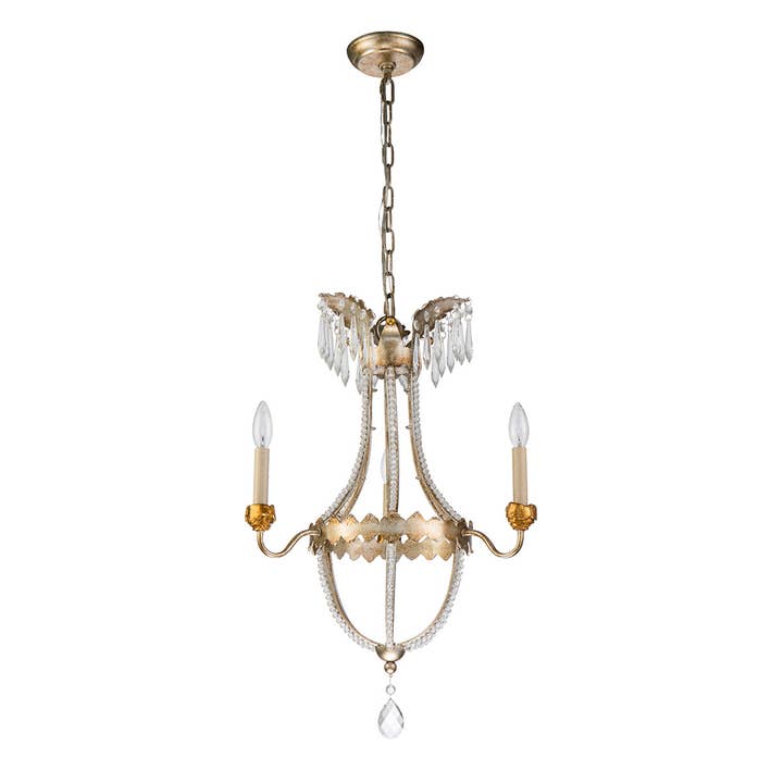 Lucas McKearn - Wholesale Chandelier/Hanging Light - Louis 3 Light Chandelier in Distressed Gold and Silver1
