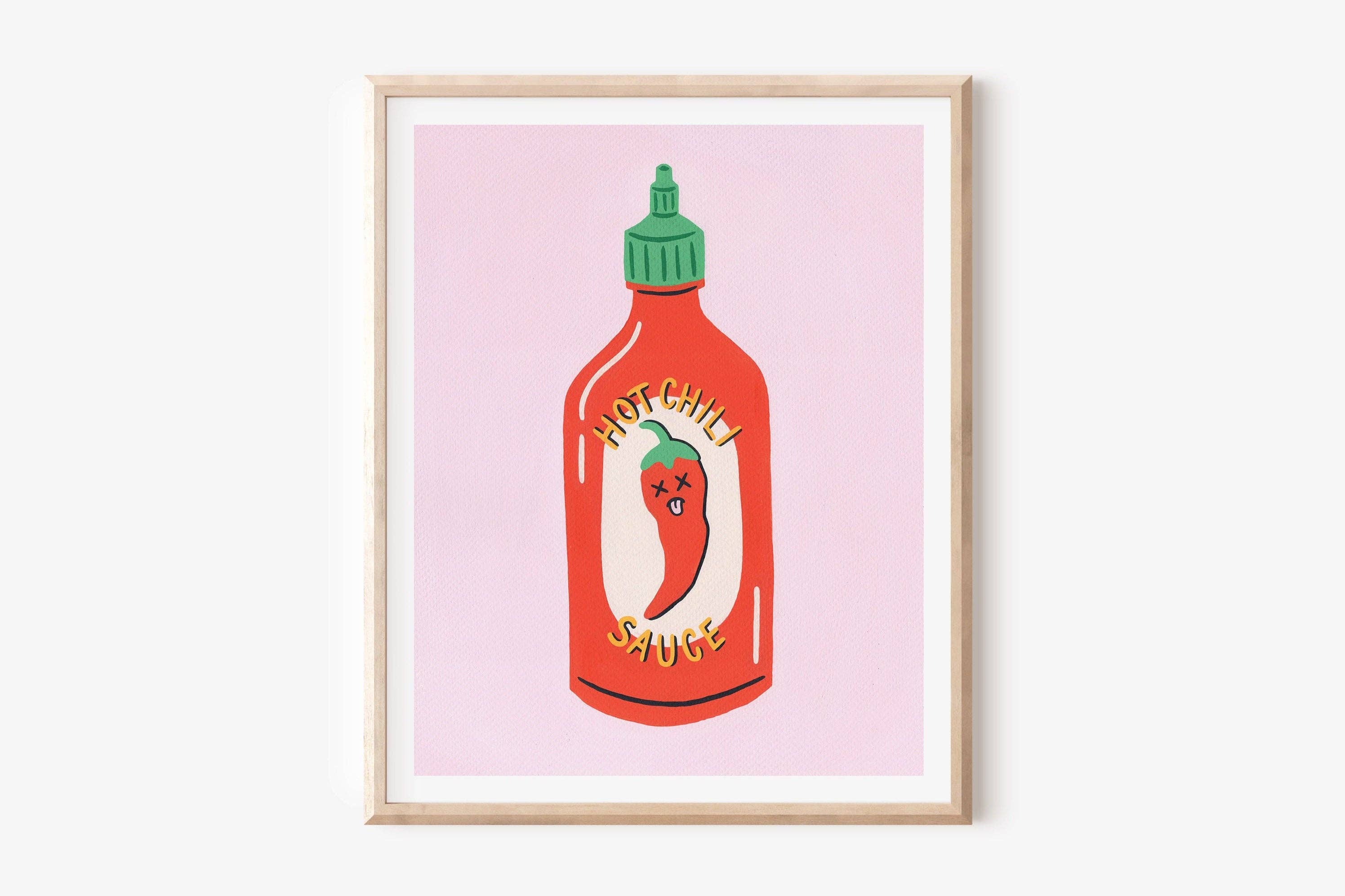 Jen Wang Studios - Wholesale Art Print - Hot Sauce Print, Hot Sauce Illustration, Kitchen Wall Art0