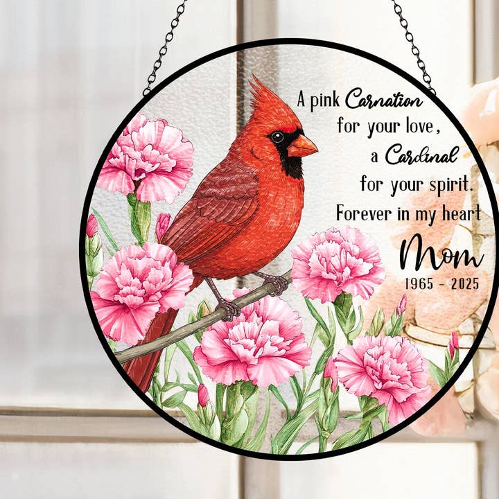 Œillet Suncatcher, Cadeau Cardinal&Œillet, Cadeau Commémoratif pour la vente par TMLECOM LTD