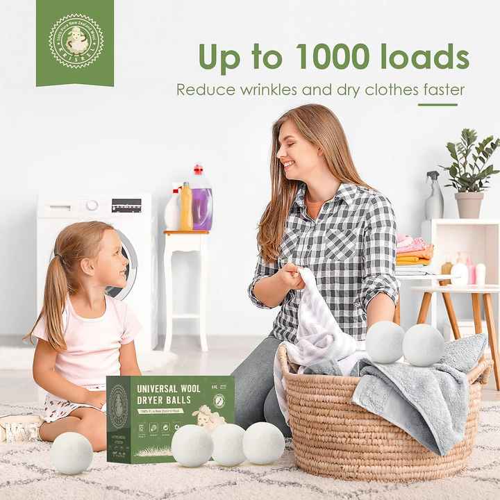 VIGOR - Vente Balles de sèche-linge - Lot de 6 boules de séchage en laine 100 % pure laine de Nouvelle-Zélande1