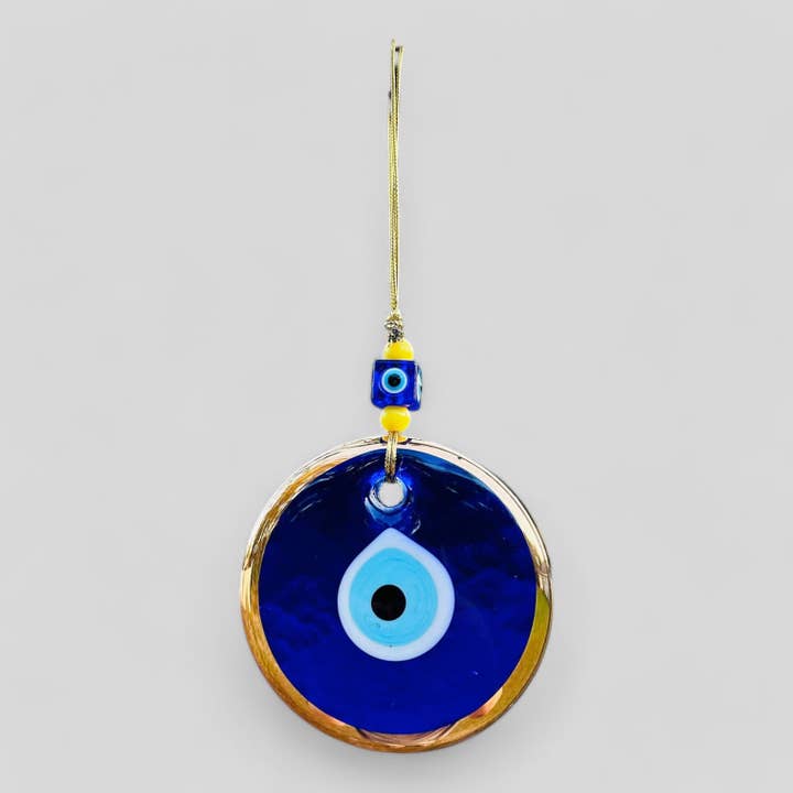 Gold Gilded Wall Hanging Evil Eye Nazar Boncuk Mal De Ojo, Modern Boho Style Home Decor -- Quick Ship! for wholesale by Guzel Handcrafts