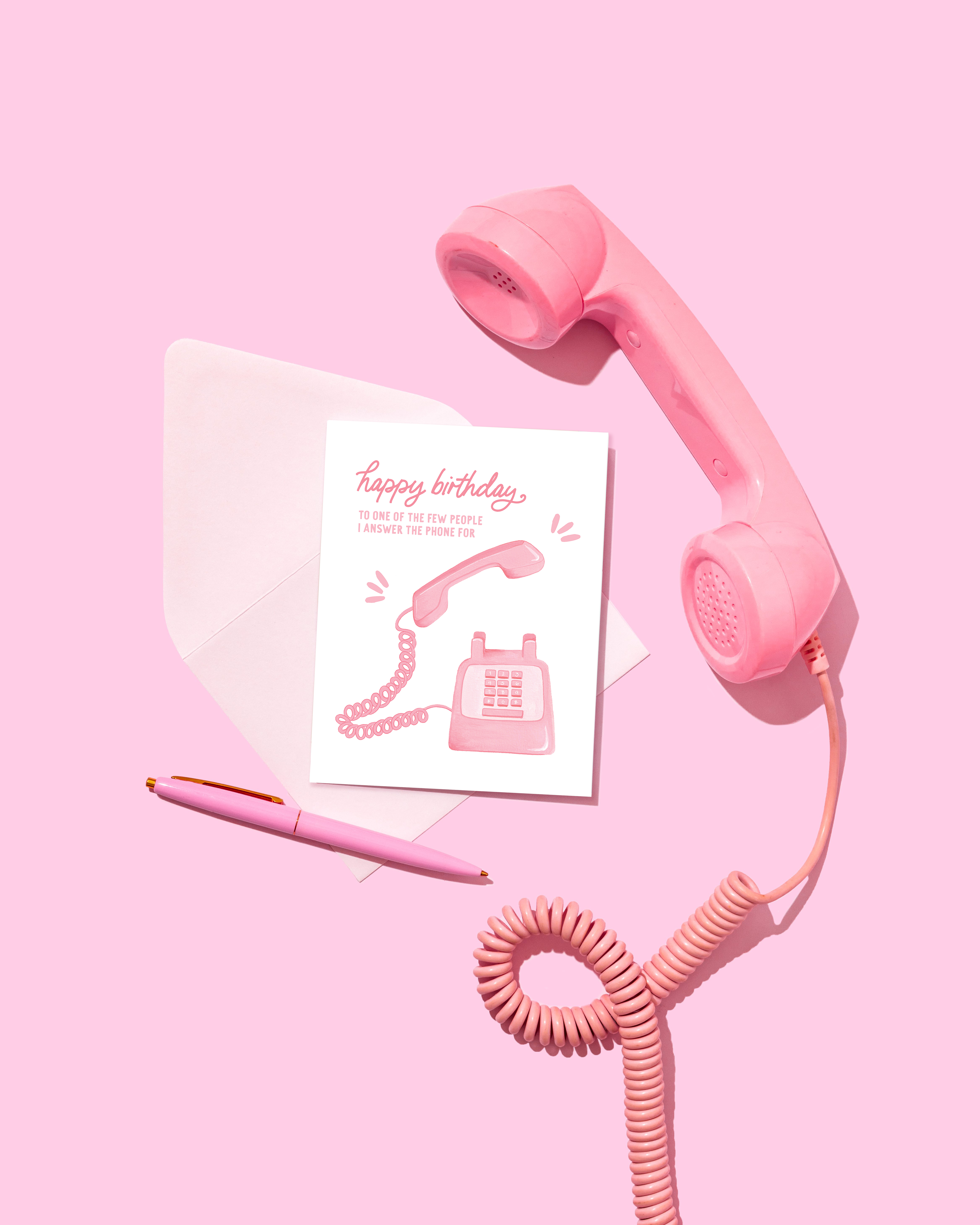 Isabella MG - Wholesale Birthday Card - Pink Vintage Phone Card | Funny Birthday Card1