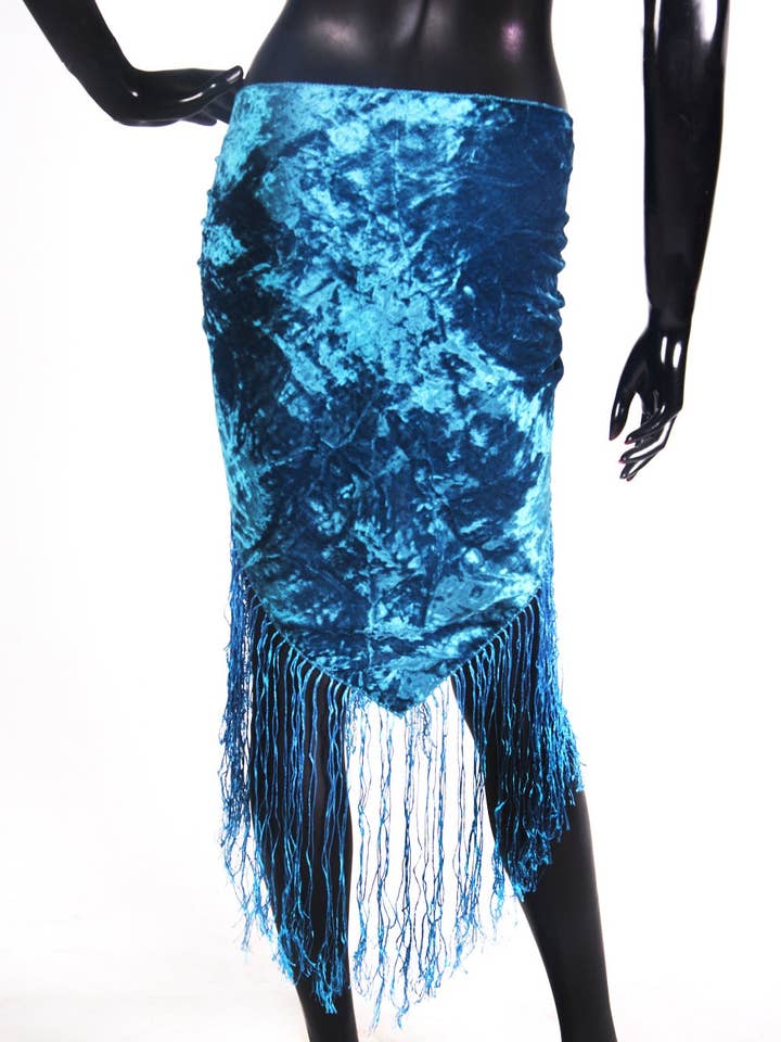 sciarpa in velluto blu per la vendita all'ingrosso da parte di Senoritas Tribal Designs