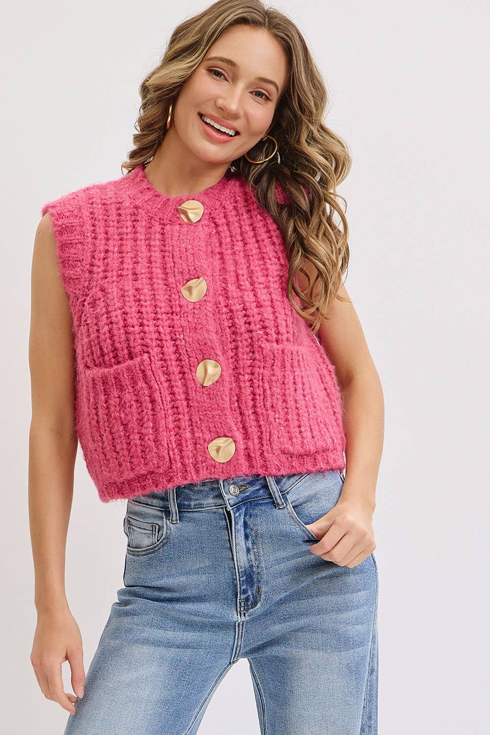 Sweet Lovely by Jen - Wholesale Knit Sweater - Women's - CHUNK SWEATER KNIT VEST 39