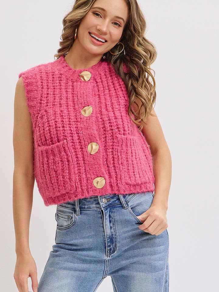 Sweet Lovely by Jen - Wholesale Knit Sweater - Women's - CHUNK SWEATER KNIT VEST 39