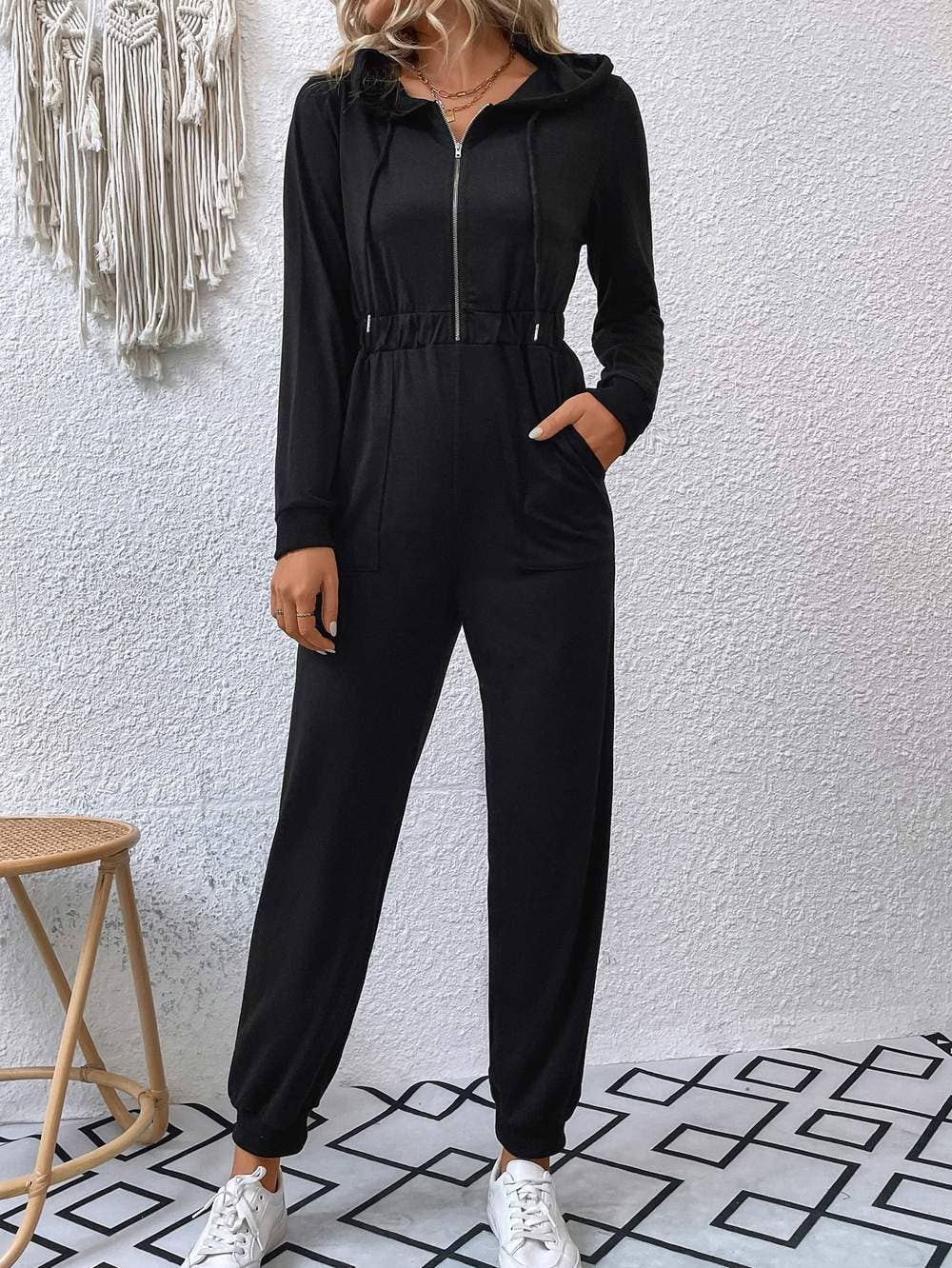 Flarix – Engroshandel Jumpsuit - Dame – Buksedragt med hætte med hætte med lomme med lynlås2