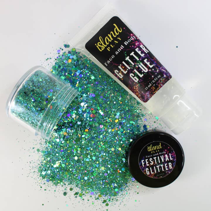 Turquoise - Festival Glitter (10g) for wholesale by Island Play Cosmetics