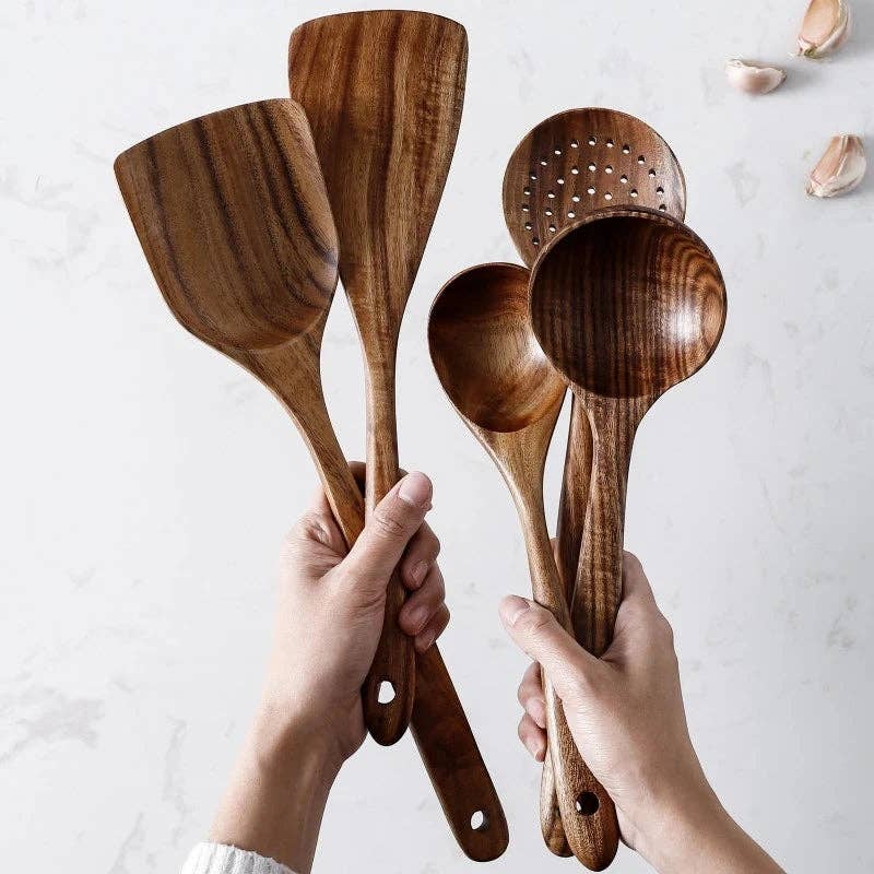 Kiyo Home - Wholesale Kitchen Utensil Set - 7-Piece Wooden Cooking Set | Kitchen Utensils | Eco Cookware2